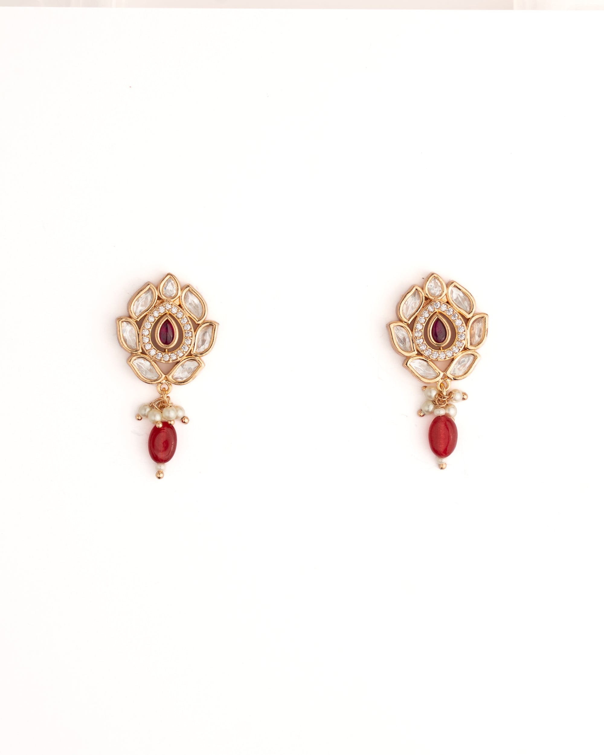 Ruby Lotus Drop Earrings
