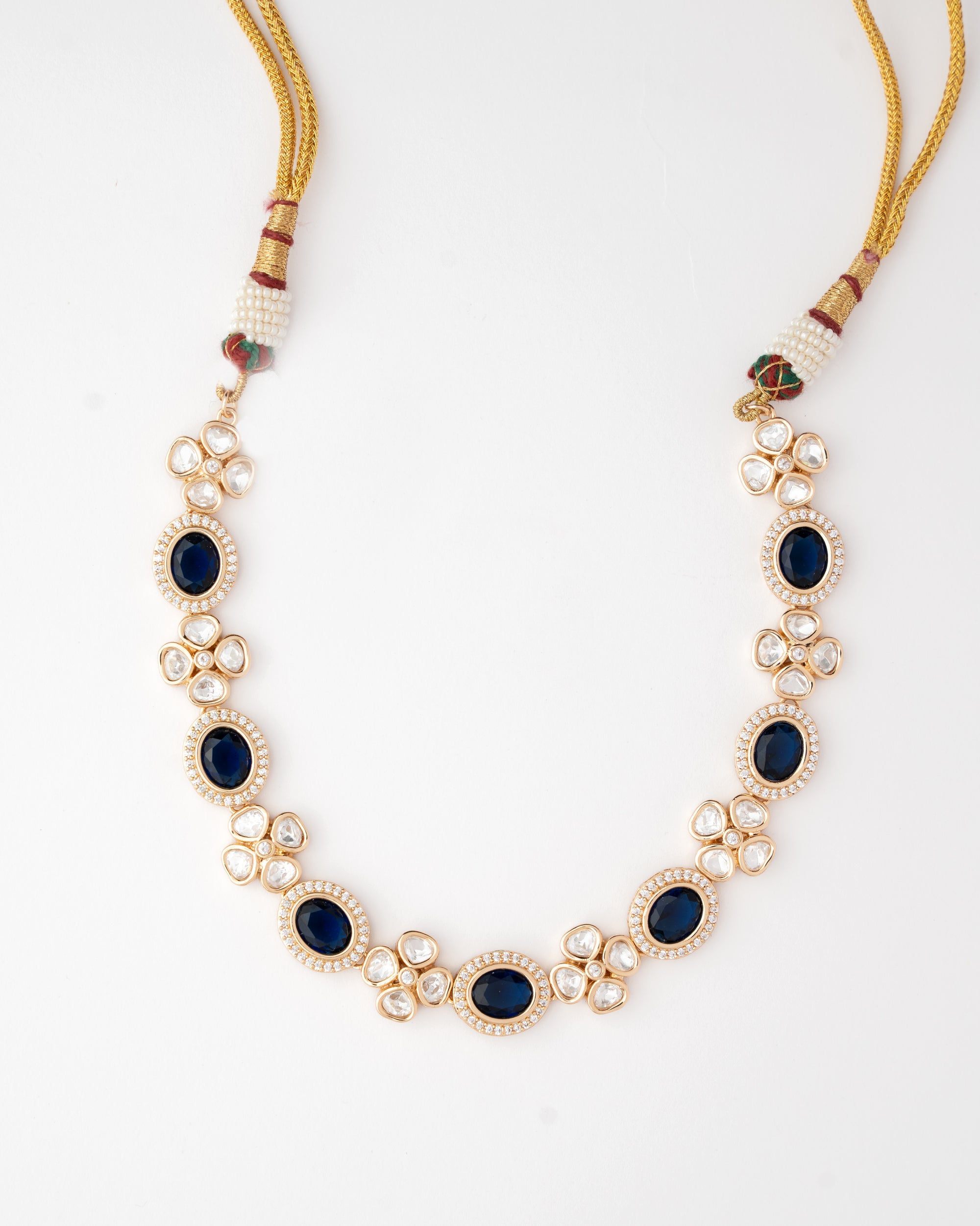 Azure Blossom Kundan Necklace