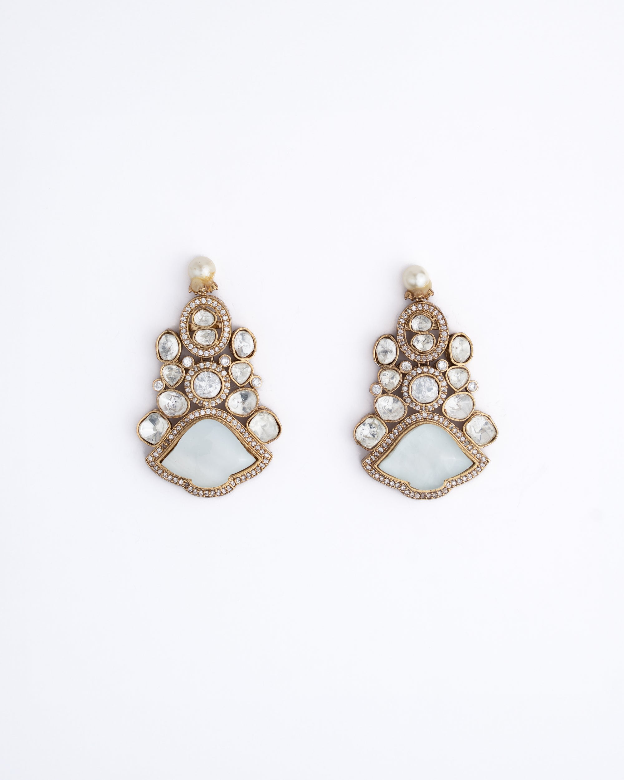 Frosted Pearl Chand Earrings
