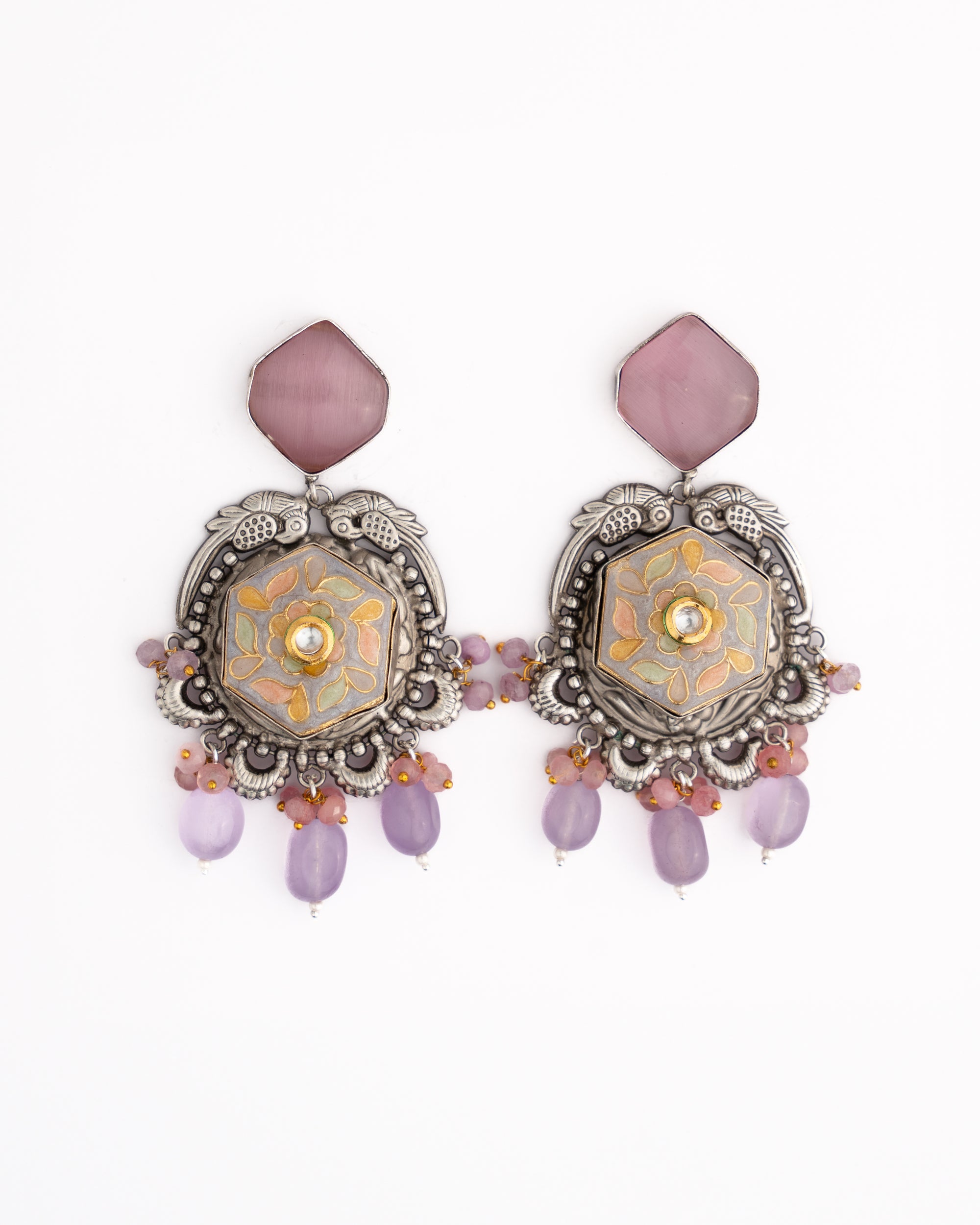 Lavender Bloom Vintage Earrings