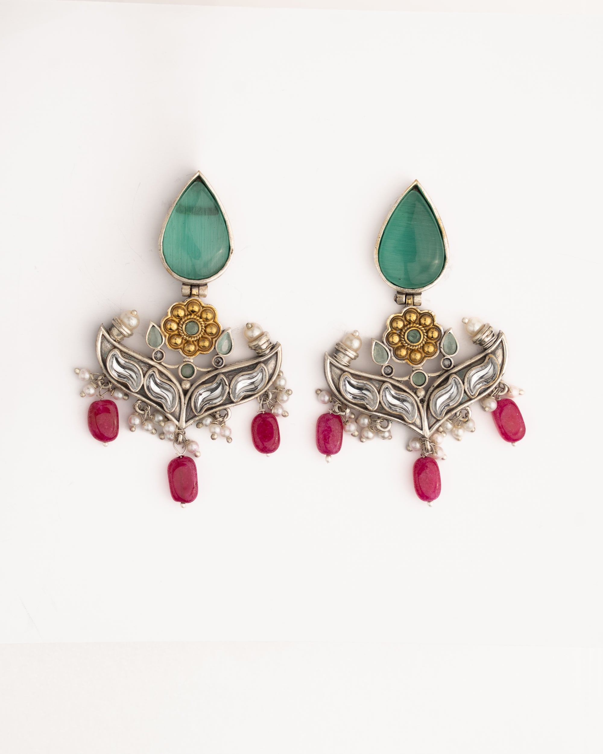 Cascade Ruby Peacock Earrings