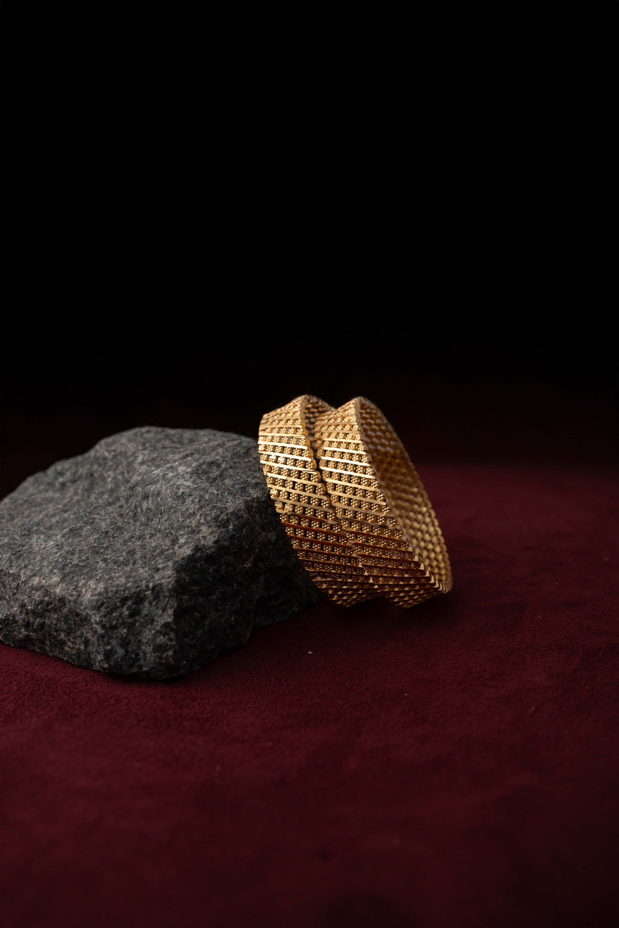 Majestic Mesh Gold Bangles