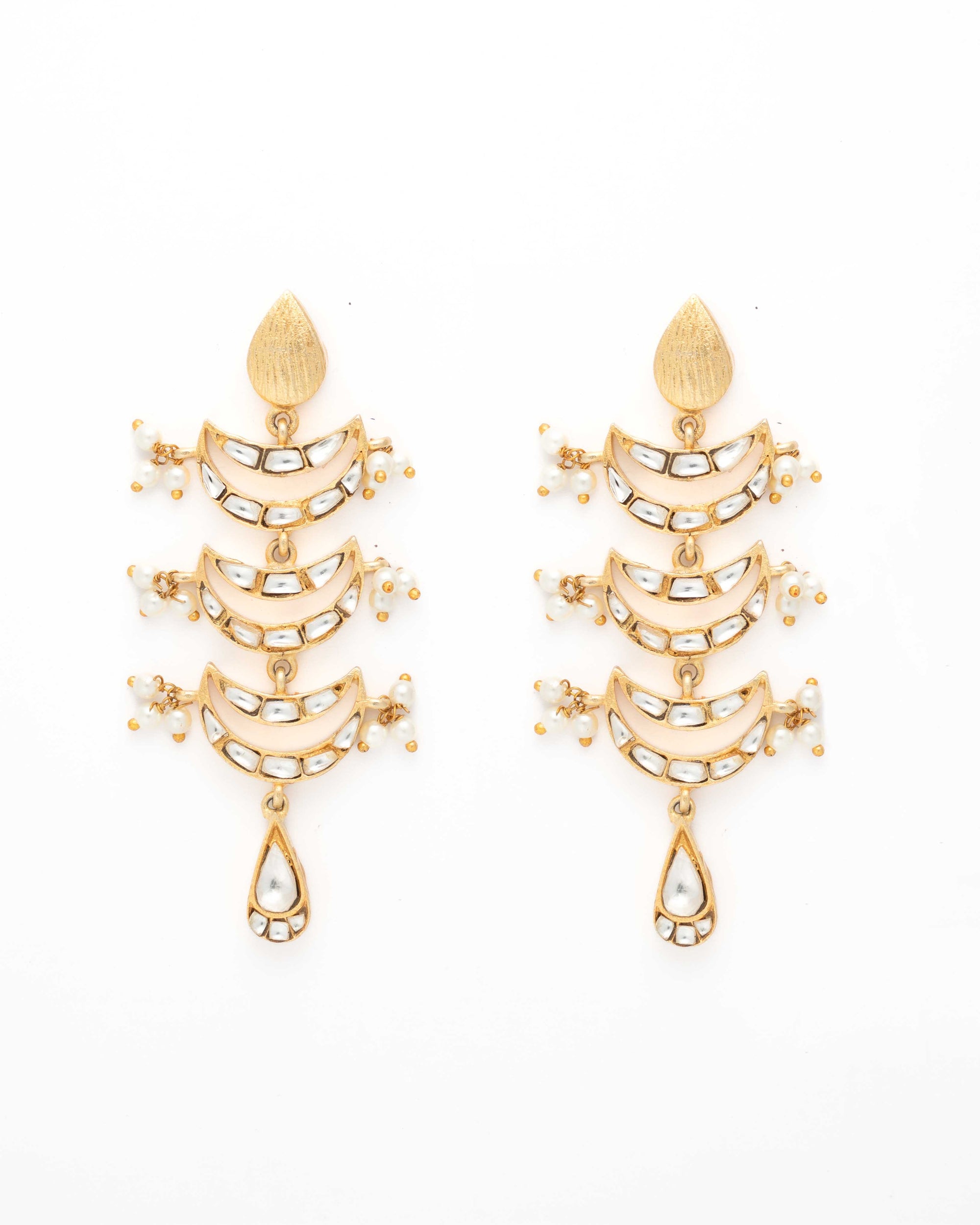 Chandrakala Tiered Kundan Earrings